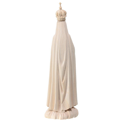 Notre-Dame de Fatima avec couronne en bois naturel d'érable Val Gardena 4