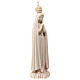 Nossa Senhora de Fátima com coroa de madeira natural de bordo Val Gardena s3