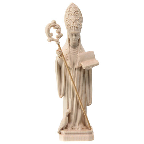 St Benedict statue in natural Val Gardena maple wood 1