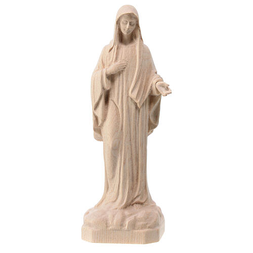 Medjugorje Mary statue in natural maple wood Val Gardena 1