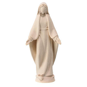 Statue of Miraculous Mary in natural maple wood Val Gardena