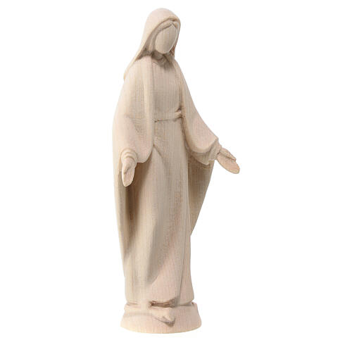 Statue of Miraculous Mary in natural maple wood Val Gardena 3