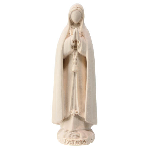 Modern statue of Our Lady of Fatima, natural maple wood, Val Gardena 1