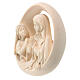 Our Lady of Lourdes with Bernadette high-relief, natural maple wood, Val Gardena s2