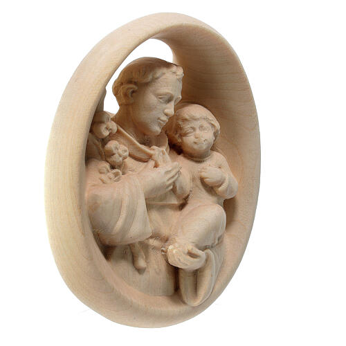 Saint Anthony high-relief of natural maple wood, Val Gardena 2