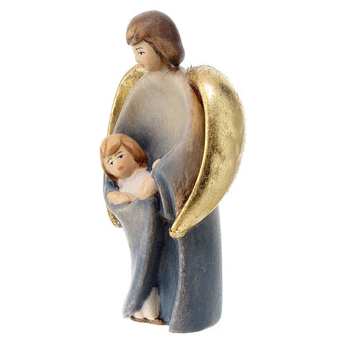 Guardian Angel with young boy, painted maple wood, Val Gardena 3