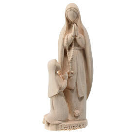 Madonna von Lourdes mit Bernadette, moderner Stil, Ahornholz, natur, Grödnertal