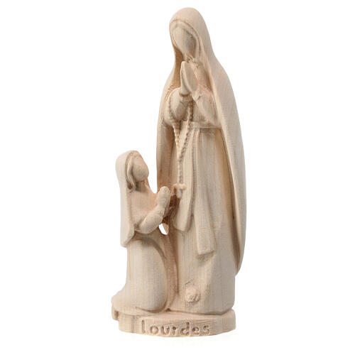 Modern Our Lady of Lourdes and Bernadette, Val Gardena natural maple wood 1