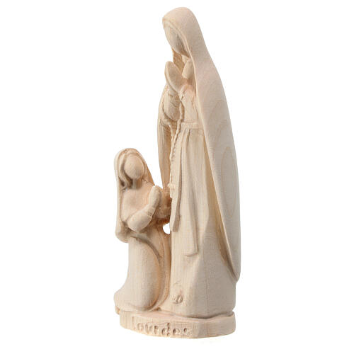 Modern Our Lady of Lourdes and Bernadette, Val Gardena natural maple wood 3