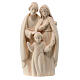 Holy Family statue in natural maple Val Gardena wood s1
