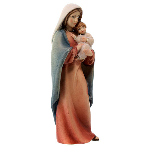 Virgen moderna con niño Val Gardena arce pintado 3