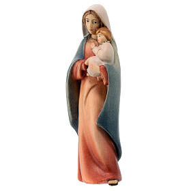 Madonna moderna con bambino legno Val Gardena acero dipinto