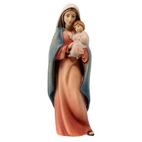 Statue Virgin with child painted Val Gardena maple