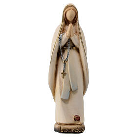 Modern Our Lady of Lourdes, Val Gardena painted maple wood