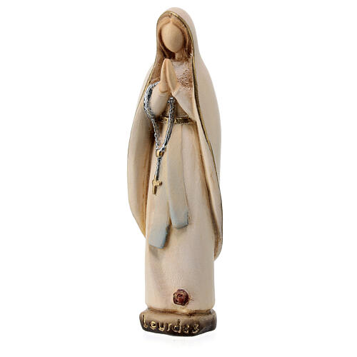 Modern Our Lady of Lourdes, Val Gardena painted maple wood 2