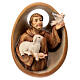Relief Saint Francis painted Val Gardena maple wood s1