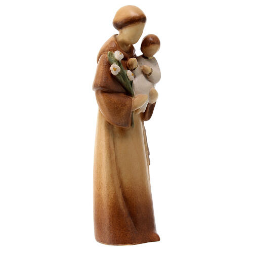 Modern Saint Anthony with Infant Jesus, Val Gardena painted maple wood 3