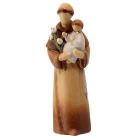 St Anthony with Child painted Val Gardena maple modern