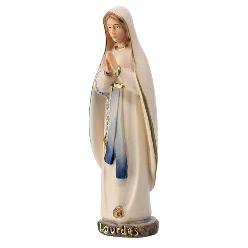 Virgen de Lourdes Val Gardena arce pintado 2