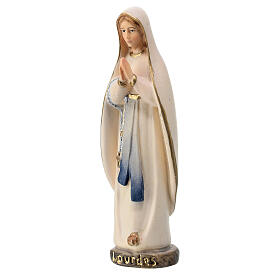 Nossa Senhora de Lourdes Val Gardena madeira de bordo pintada