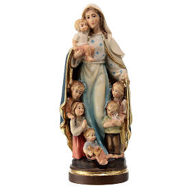 Nossa Senhora da Proteção Val Gardena madeira de bordo pintada