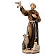 Statue St Francis with animals painted Valgardena maple s1