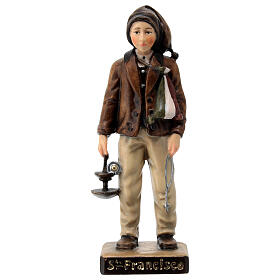 Shepherd Saint Francisco, Val Gardena painted maple wood