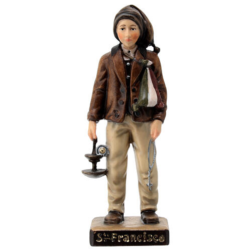 Shepherd Saint Francisco, Val Gardena painted maple wood 1