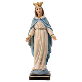 Our Lady of Miraculous Medal with crown, Val Gardena painted maple wood