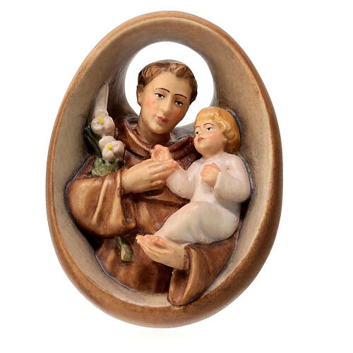 Saint Anthony relief painted maple wood Valgardena | online sales on ...