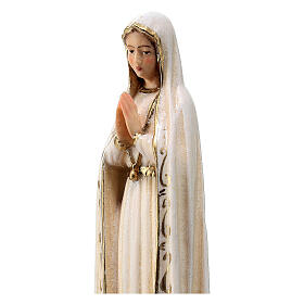 Virgen de Fátima con corona madera arce Val Gardena