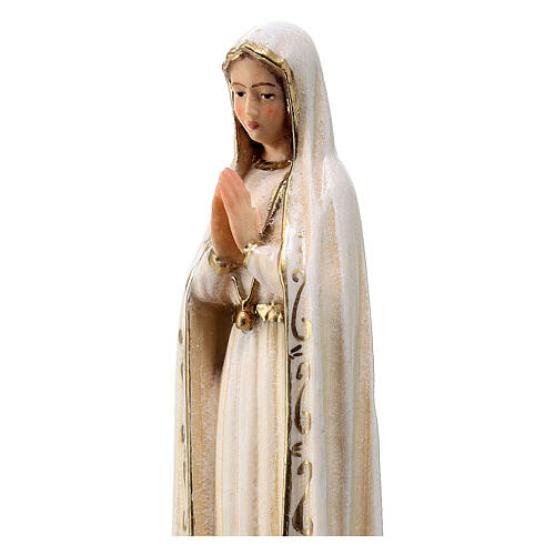 Virgen de Fátima con corona madera arce Val Gardena 2