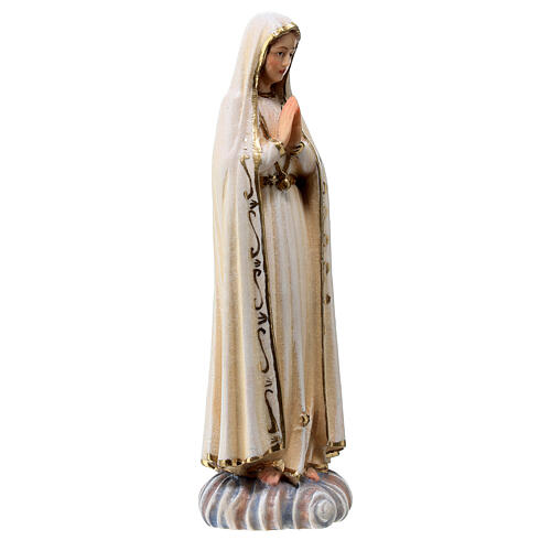 Madonna Fatima dipinta corona legno tiglio Valgardena 4