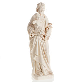 Imagens em Madeira Natural: São José com menino e lírio