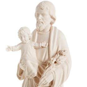 Imagens em Madeira Natural: São José com menino e lírio