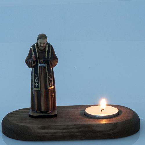 Statue Padre Pio mit Licht 2