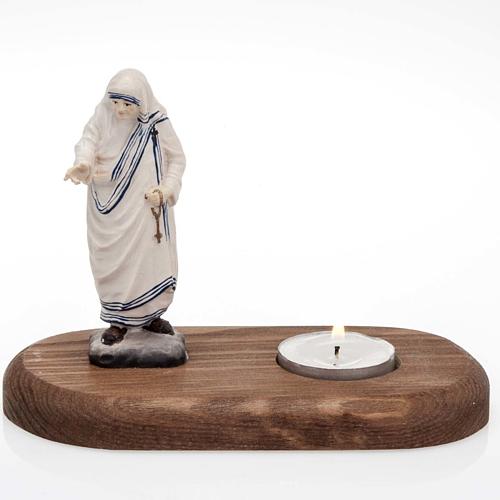 Heiligenfigur Grödnertal Mutter Theresa mit Teelicht 1