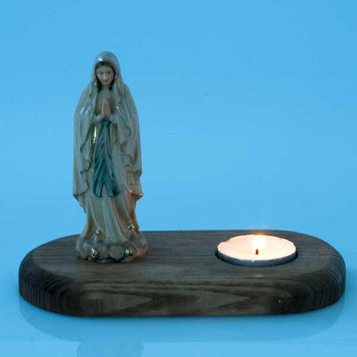 The Virgin of Lourdes with votive candle 3