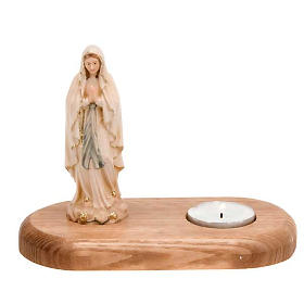 Support bougies: Vierge de Lourdes avec lampe votive