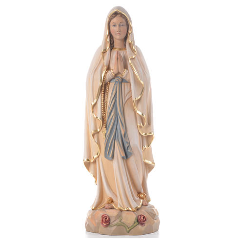 Vierge de Lourdes, staue en bois peinte 1