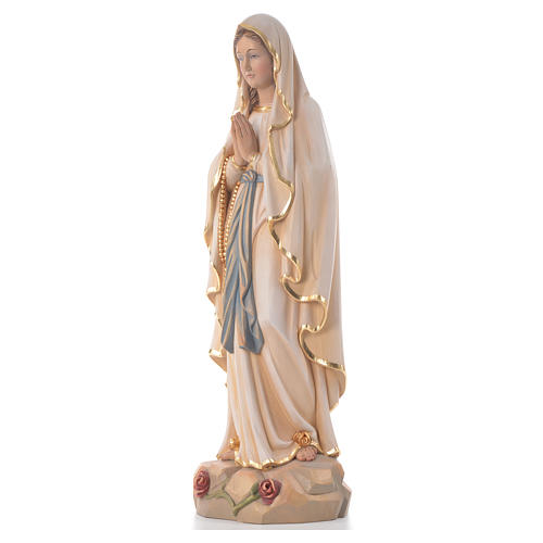 Vierge de Lourdes, staue en bois peinte 2
