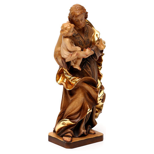 Saint Joseph avec l'enfant Jésus, statue bois 4