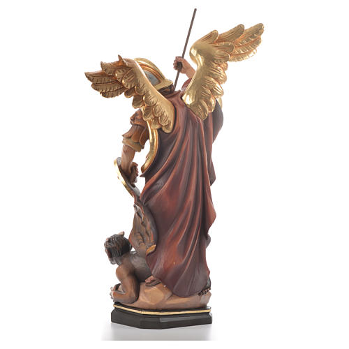 Saint Michael Archangel carved wood statue 3
