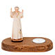 Heiligenfigur Grödnertal Johannes Paul II mit Teelicht s1