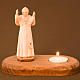 Heiligenfigur Grödnertal Johannes Paul II mit Teelicht s2