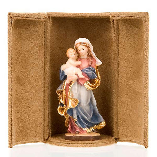 Heiligenfigur Maria mit Jesukind in Nische 1