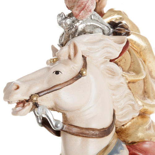Statue bois Saint Georges à cheval peinte 5