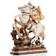 Statua legno San Giorgio cavallo dipinta Val Gardena s4