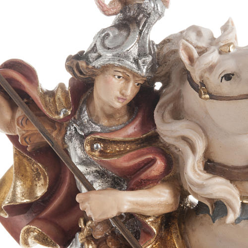 Święty Jerzy na koniu figurka z drewna malowanego Val Gar 2