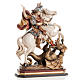 Saint George killing the dragon wooden statue painted s1